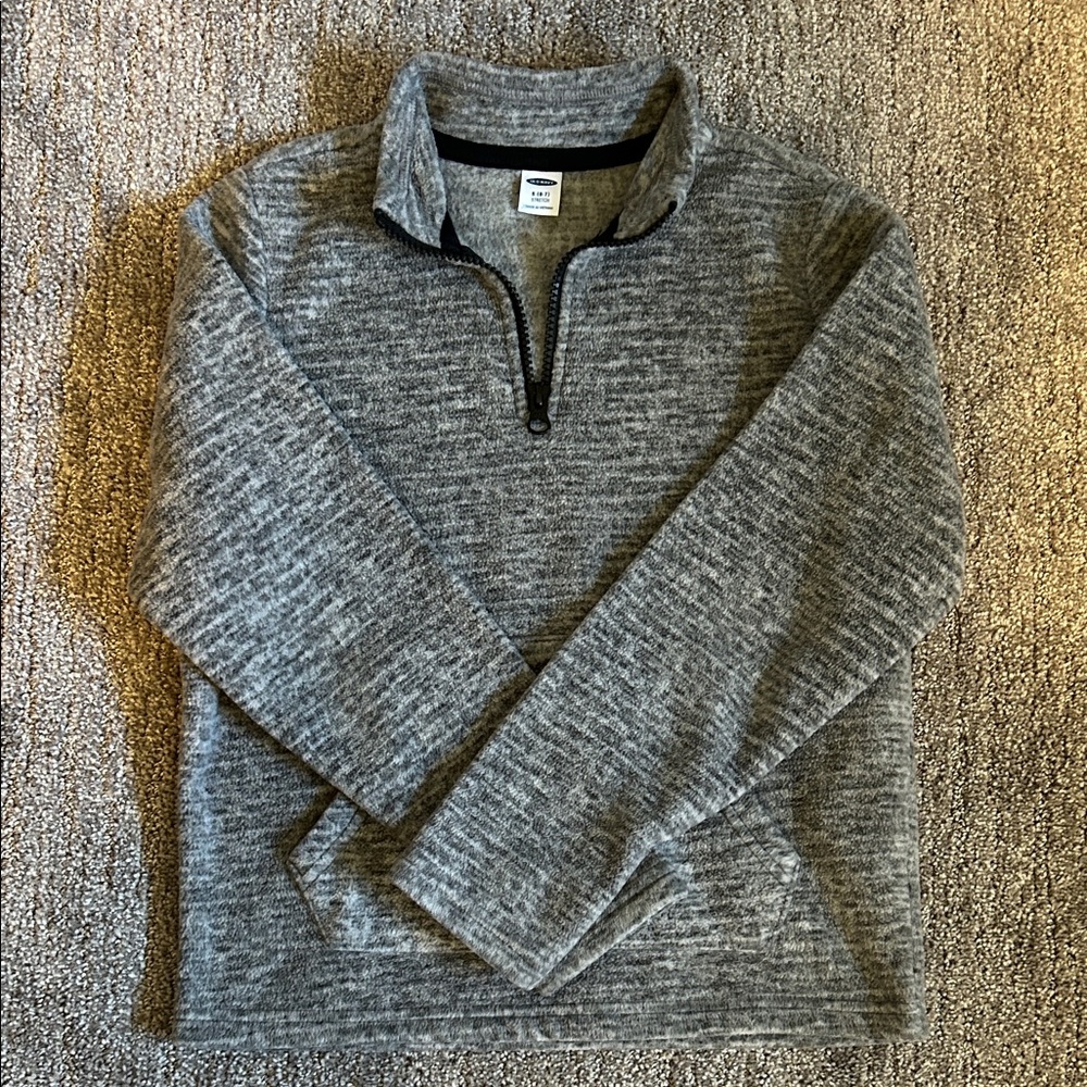 Old Navy Boys Gray Quarter-Zip Fleece Sweater